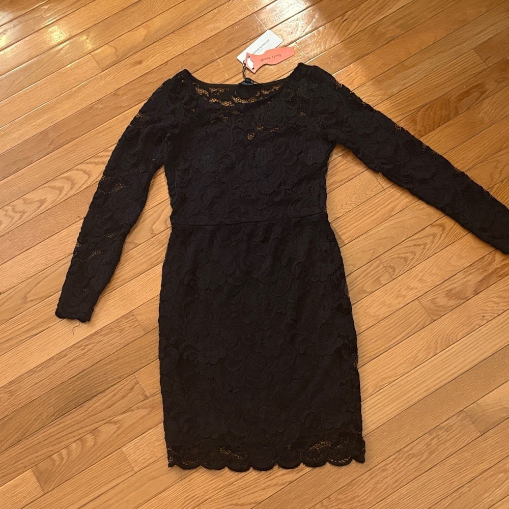 Haute Monde Black Lace Long Sleeve Dress - Picture 1 of 5